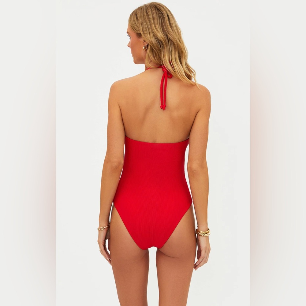 Beach Riot Phoenix Halter One-Piece Swimsuit; Color: Red; Size: Large - Picture 6 of 16
